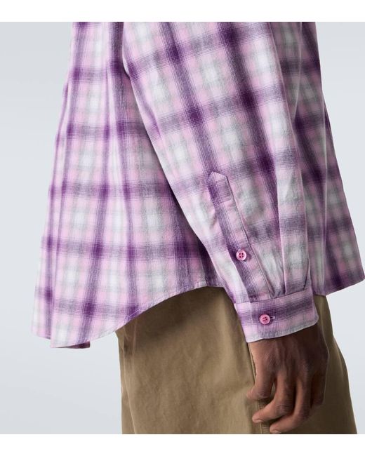 Camisa De Algodon A Cuadros ERL de hombre de color Purple