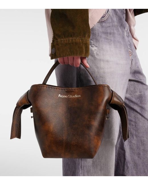 Acne Black Musubi Mini Leather Shoulder Bag