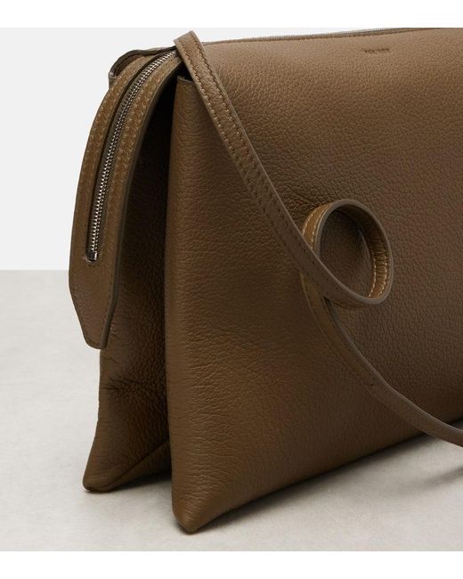 The Row Brown Nu Twin Small Leather Shoulder Bag