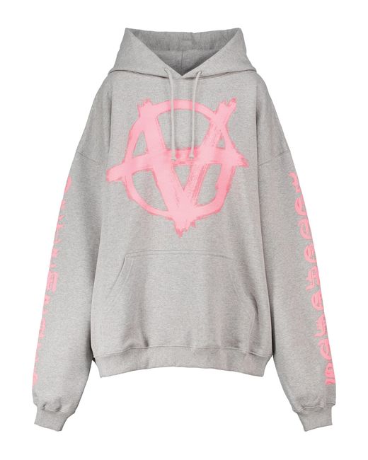 Vetements Gray Anarchy Cotton-blend Hoodie