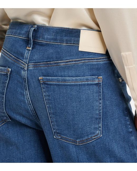 Citizens of Humanity Blue Mid-Rise Wide-Leg Jeans