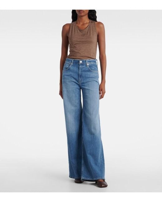 Citizens of Humanity Blue Lyra Long High-Rise Wide-Leg Jeans