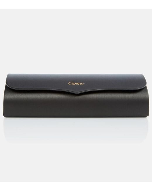 Cartier Black Embellished Square Sunglasses