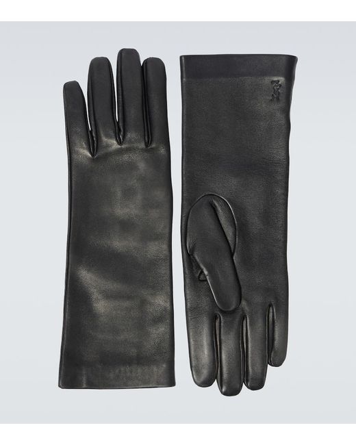 Guantes Cassandre De Piel Saint Laurent de hombre de color Black