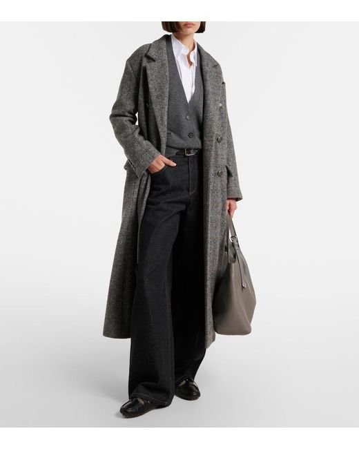 Brunello Cucinelli Black Medium Leather Tote Bag
