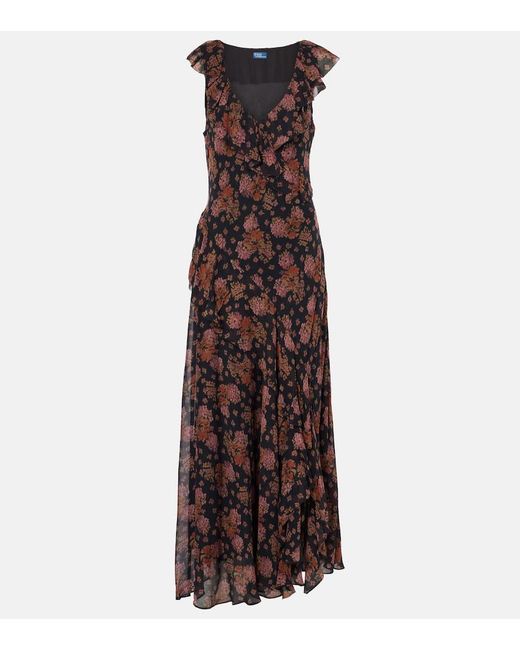 Polo Ralph Lauren Purple Printed Midi Dress