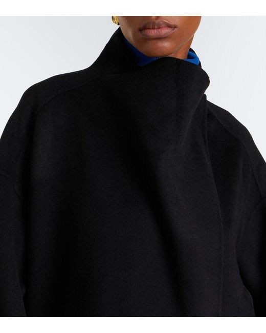 Frankie Shop Black Leroy Wool-Blend Coat