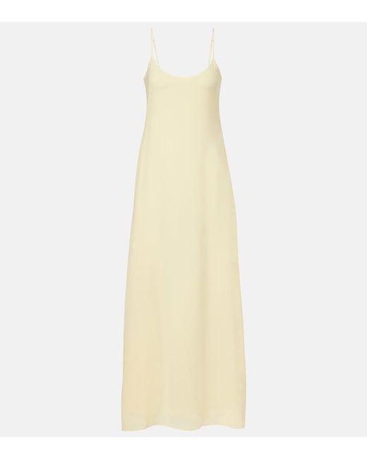Leset White Ari Crepe Maxi Dress