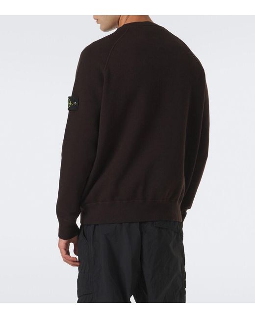 Stone Island Black Compass Badge Wool-Blend Sweater for men