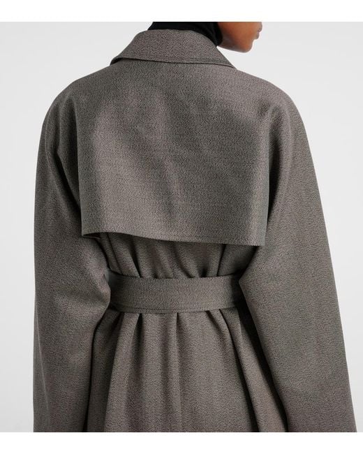 The Row Gray Rhydian Virgin Wool Gabardine Trench Coat