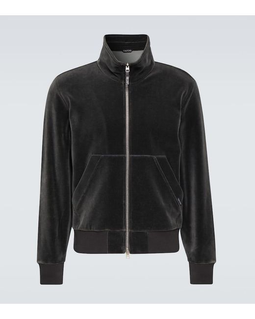 Tom Ford Black Cotton-blend Velvet Jacket for men