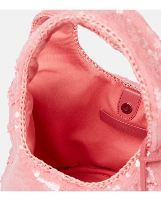 J.W. Anderson Pink Mini Sequined Tote Bag