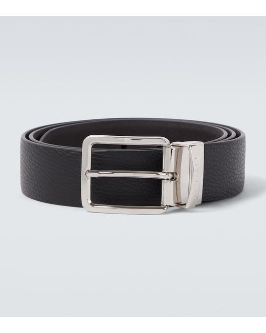 Canali Black Leather Belt for men