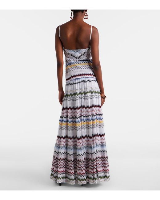 Missoni White Zigzag Maxi Skirt