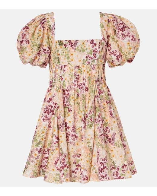 Agua Bendita Pink Caramelo Florecer Cotton Minidress