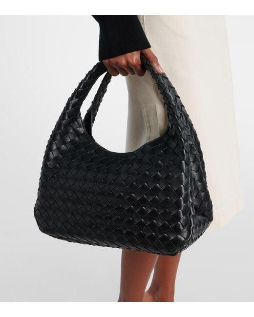 Bottega Veneta Black Campana Medium Leather Shoulder Bag