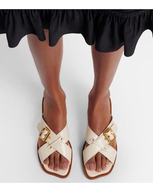 Chloé White Nil Leather Sandals