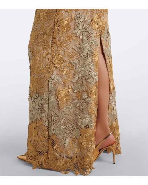 Oscar de la Renta Natural Guipure Lace Gown