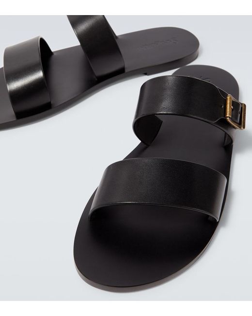 Saint Laurent Brown Ios Leather Sandals for men
