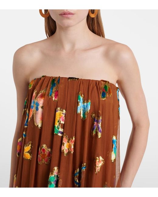 ALÉMAIS Brown Silk-Blend Gown