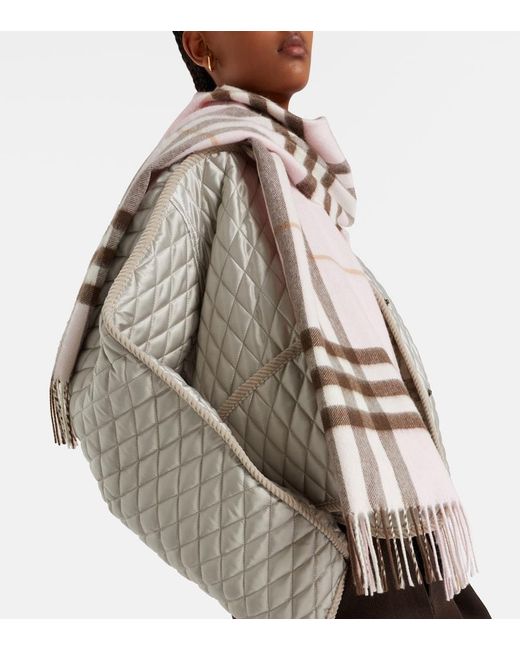 Burberry Natural Giant Check Cashmere Scarf