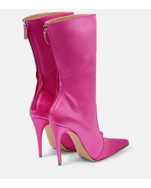 Magda Butrym Pink Satin Sock Boots