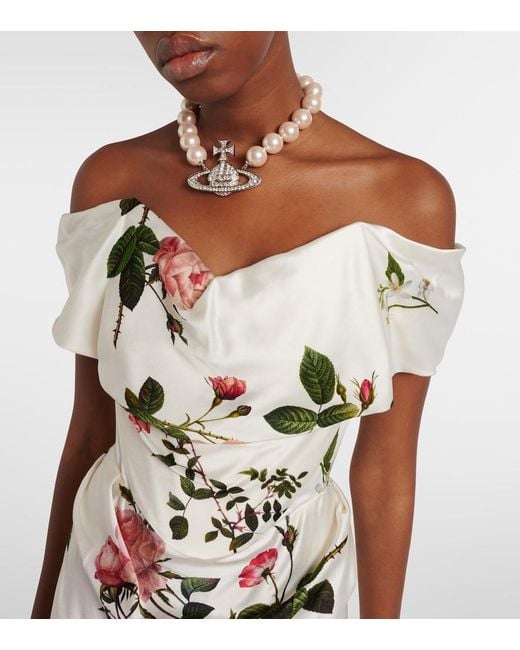 Vivienne Westwood White Bridal Nova Cocotte Floral Corset Gown
