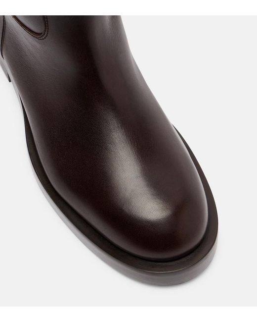 Paris Texas Black Shearling-Trimmed Leather Knee-High Boots