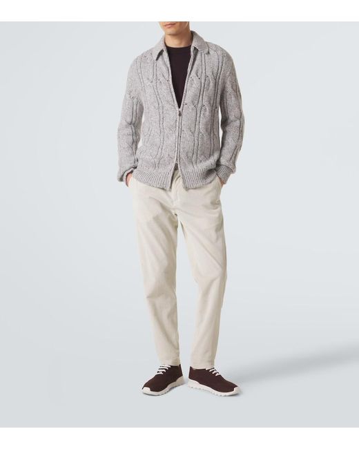 Kiton Brown Fits Knitted Sneakers for men