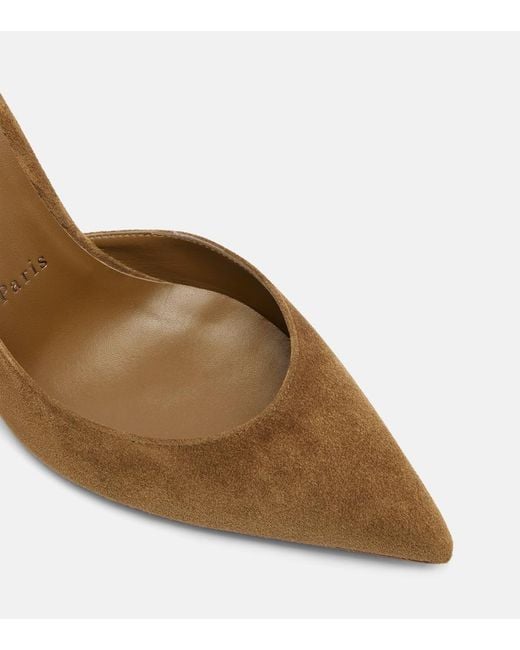 Christian Louboutin Brown Iriza 85 Suede Pumps