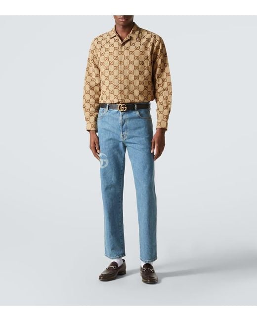 Camicia Maxi Gg di Gucci in Brown da Uomo