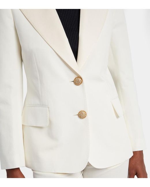 Valentino White Cotton And Linen Blazer