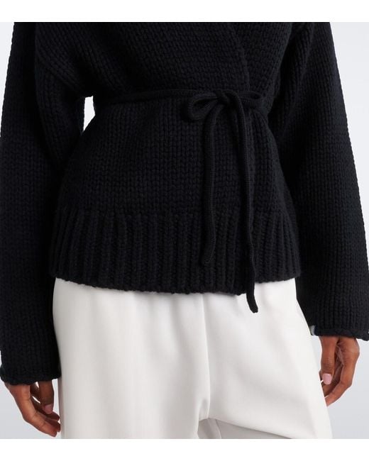 Extreme Cashmere Black N°384 Ginza Cashmere Wrap Cardigan