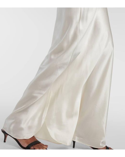 Nili Lotan White Cami Silk Satin Maxi Dress