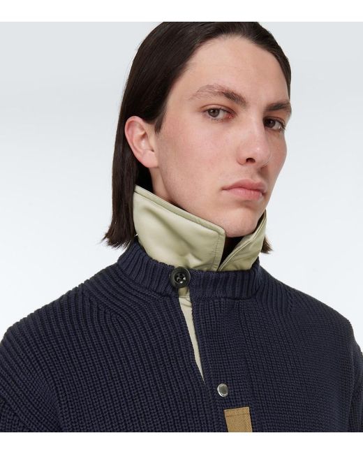 Sacai Blue Knitted Jacket for men