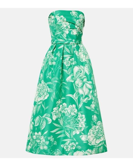 Monique Lhuillier Green Robe Aus Seide