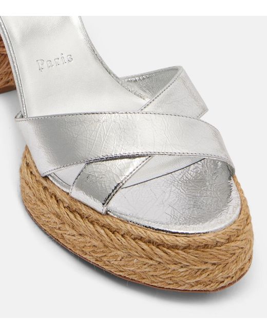 Christian Louboutin White Calakala Leather Heeled Sandals 85