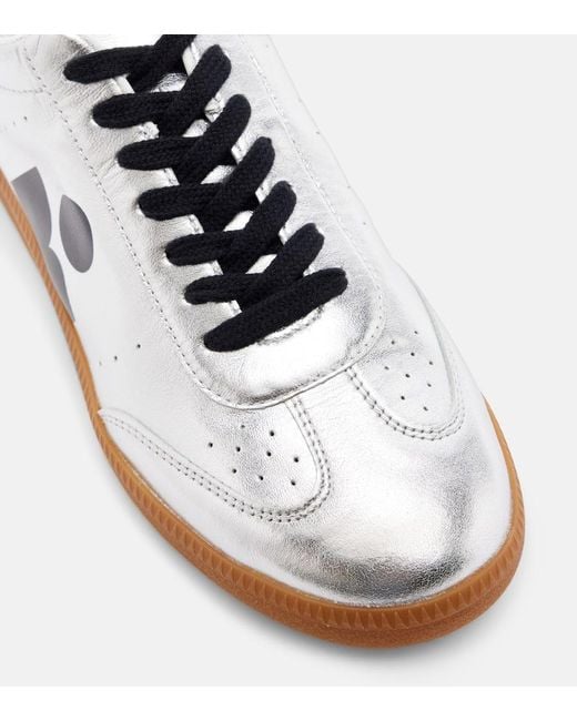 Isabel Marant White Kaycee Metallic Leather Sneakers