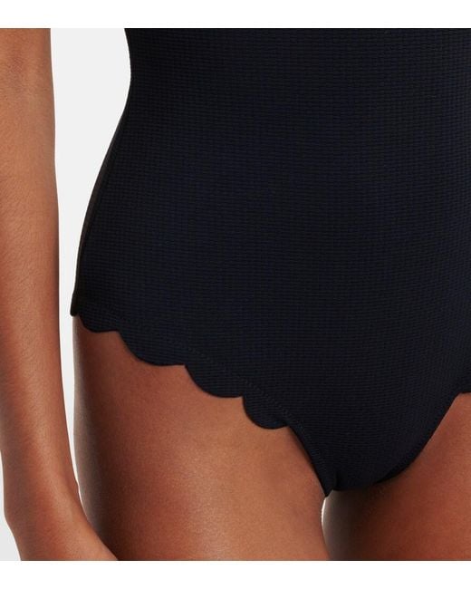Marysia Swim Blue Mexico Reversible Scalloped Swimsuit