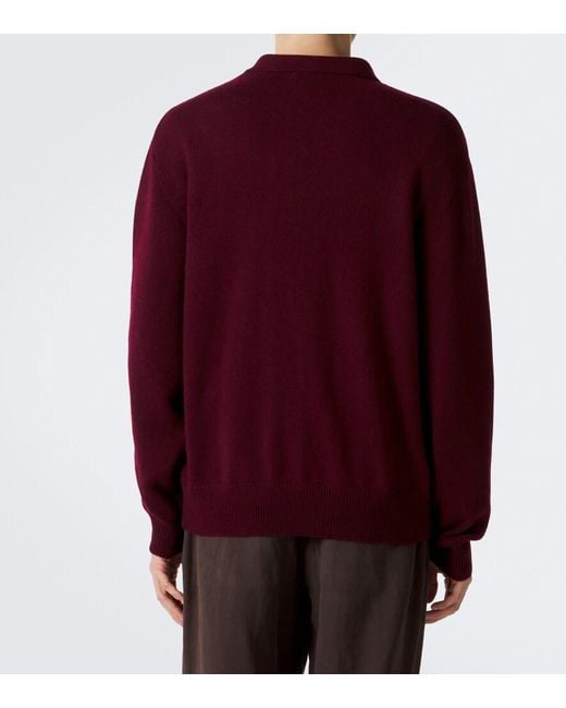 Lisa Yang Red Rufus Cashmere Polo Sweater for men