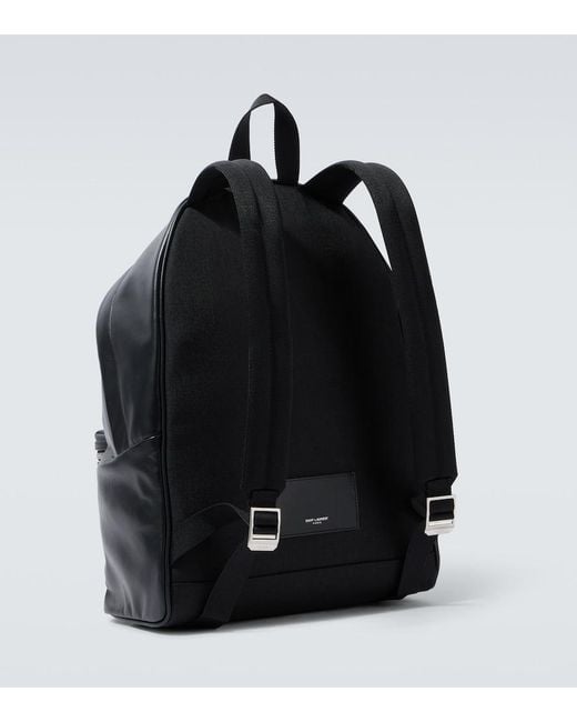 Saint Laurent Black City Leather Backpack for men