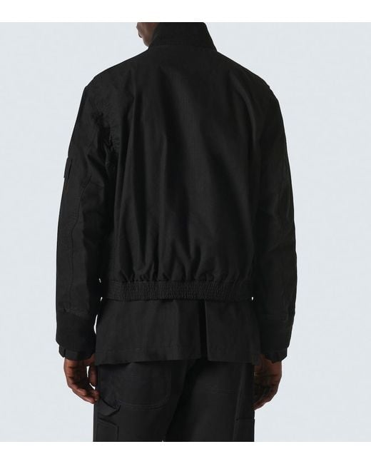 Sacai Black Cotton-Blend Ripstop Jacket for men