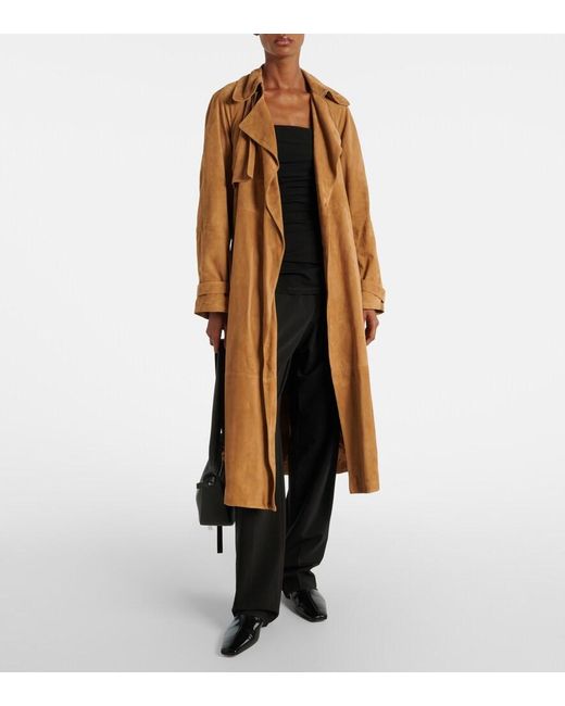 Proenza Schouler Brown Ramona Suede Trench Coat