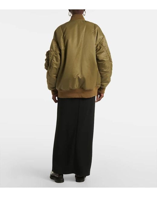 Noir Kei Ninomiya Green Knot-Detail Bomber Jacket