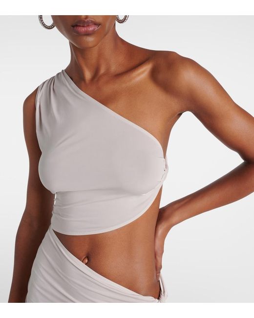 JADE Swim White Yana Cutout Jersey Maxi Dress