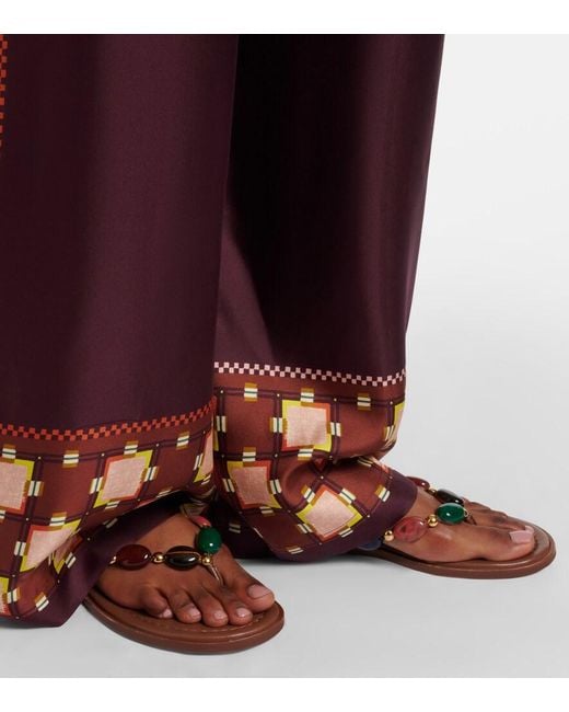 Gianvito Rossi Brown Shanti Leather Thong Sandals