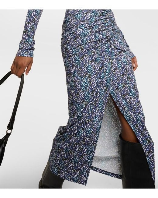 Isabel Marant Blue Jelina Floral Printed Jersey Midi Dress