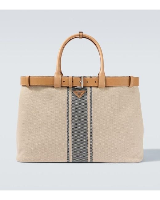 Borsa Buckle di Prada in Natural da Uomo