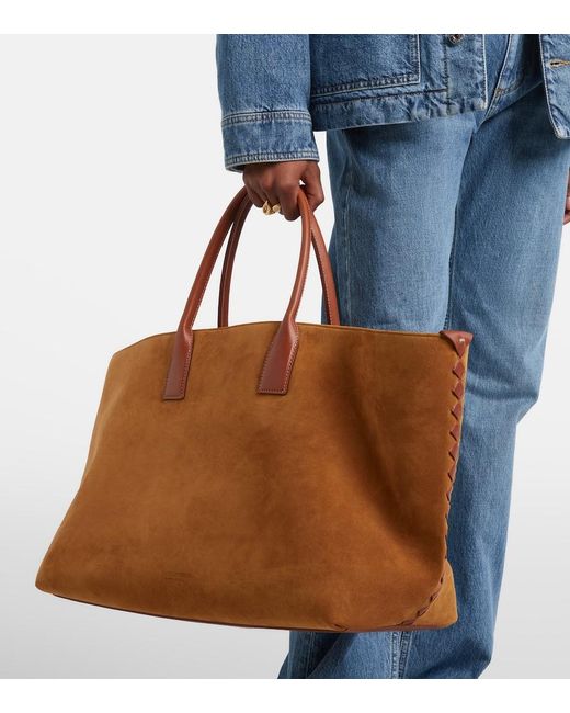 Bottega Veneta Brown Tote Bag Cabat Large Aus Veloursleder
