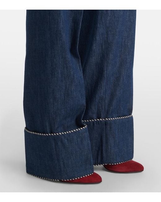 Valentino Blue Chambray Straight Pants